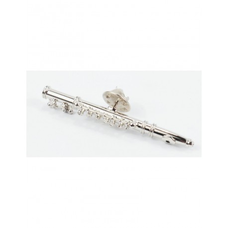 Pil miniatura pin flauta plateada